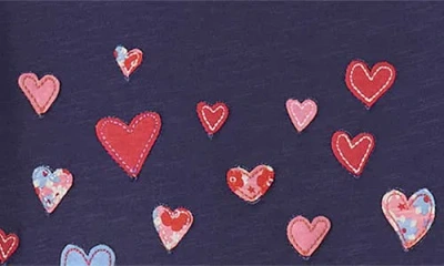 Hatley Kids' Falling Hearts Embroidered T-shirt In Blue