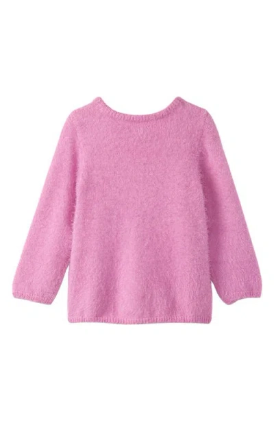 Hatley Kids' Intarsia Furry Horse Sweater In Pink
