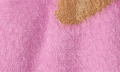 Hatley Kids' Intarsia Furry Horse Sweater In Pink