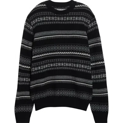 Takahiromiyashita The Soloist Takahiromiyashita Thesoloist. Fair Isle Wool Creweck Sweater In Black