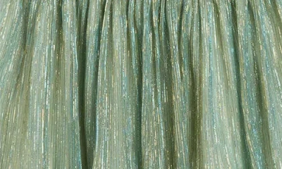 Pippa & Julie Kids' Amanda Shimmery Pleated Party Dress In Green