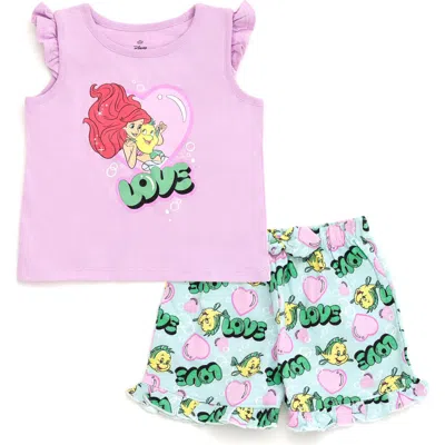 Disney Tank Top & French Terry Shorts Set In Animal Print