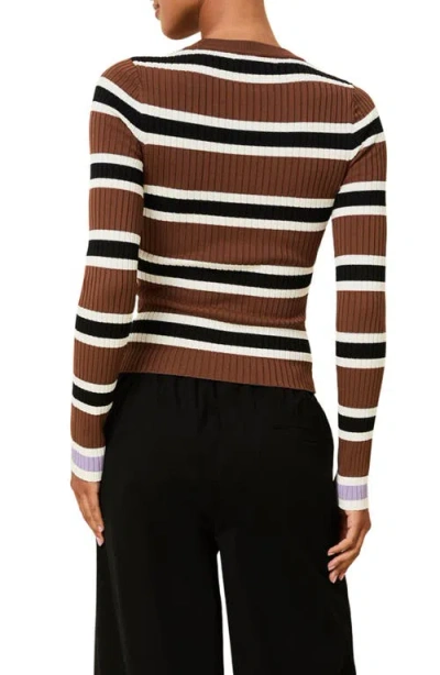 Solid & Striped The Dora Rib Stripe Top In Brown