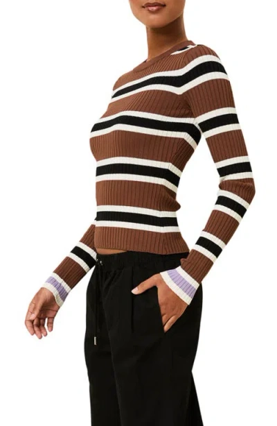 Solid & Striped The Dora Rib Stripe Top In Brown