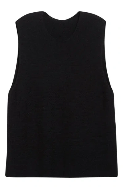 Issey Miyake Homme Plissé  Rustic Knit Sweater Vest In Black