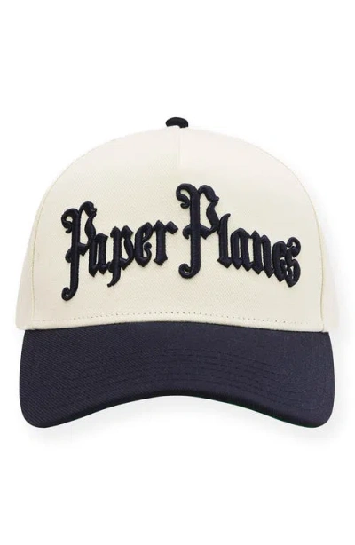 Paper Planes Old E A-frame Snapback Baseball Cap In White