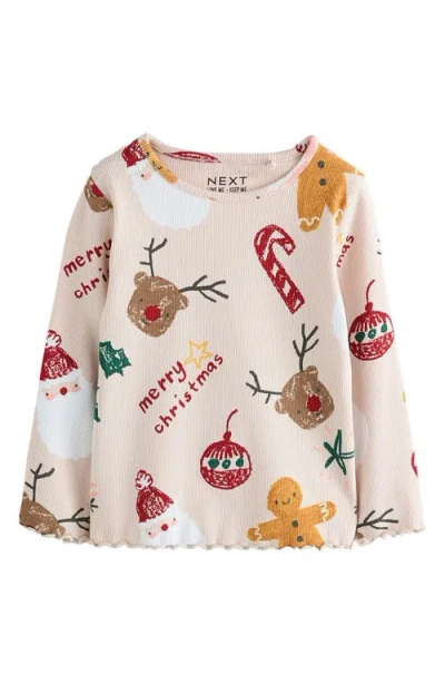 Next Kids' Rib Print Long Sleeve Top In Multi