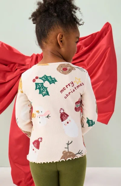 Next Kids' Rib Print Long Sleeve Top In Multi