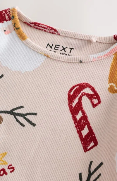 Next Kids' Rib Print Long Sleeve Top In Multi
