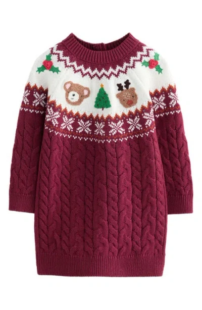 Next Kids' Fair Isle Sweater Dress In Brown