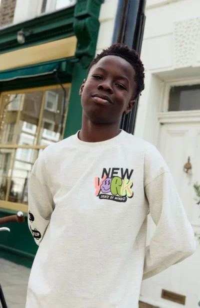 Next Kids' New York Long Sleeve Graphic T-shirt In Gray