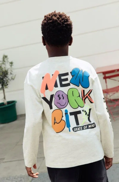 Next Kids' New York Long Sleeve Graphic T-shirt In Gray