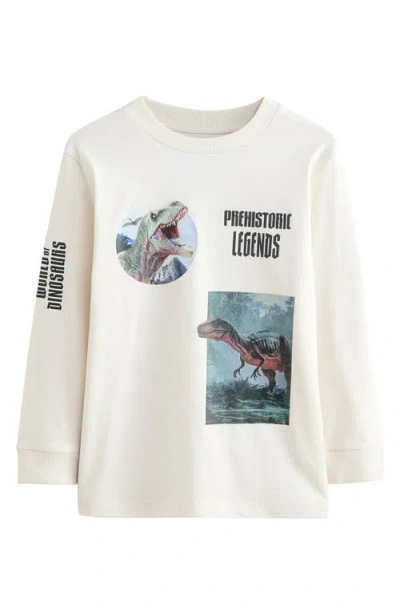 Next Kids' 3-pack Assorted Long Sleeve Cotton Graphic T-shirts In Blue