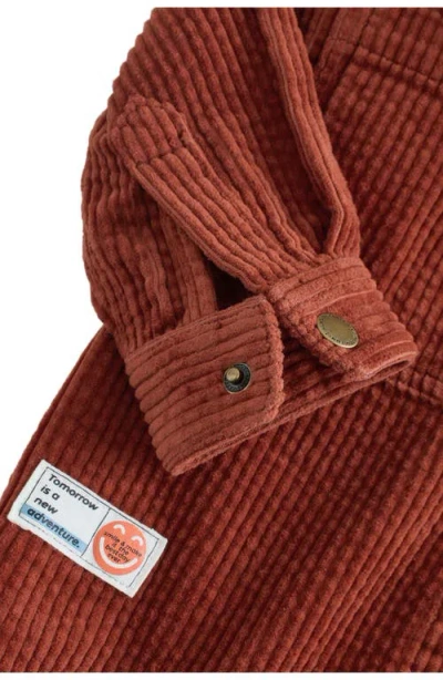 Next Kids' Hooded Corduroy Shacket & Graphic T-shirt Set In Burgundy