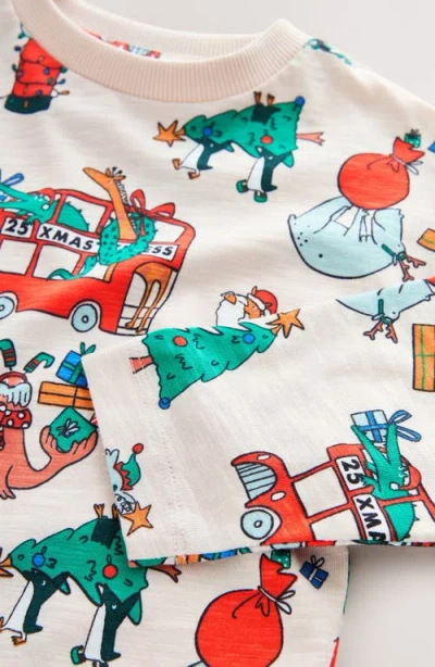 Next Kids' Holiday Print Long Sleeve Cotton T-shirt In Green
