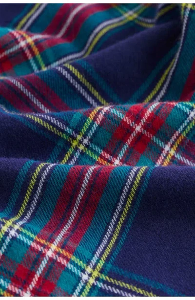 Next Kids' Plaid Santa Bear Appliqué Cotton Button-up Shirt In Blue