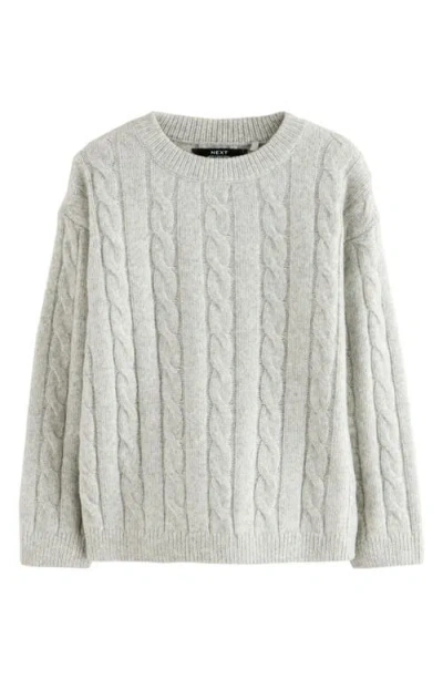Next Kids' Cable Crewneck Sweater In Gray