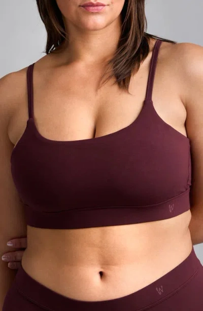 Woxer Luxe Icon Stretch Modal Adjustable Bralette In Burgundy