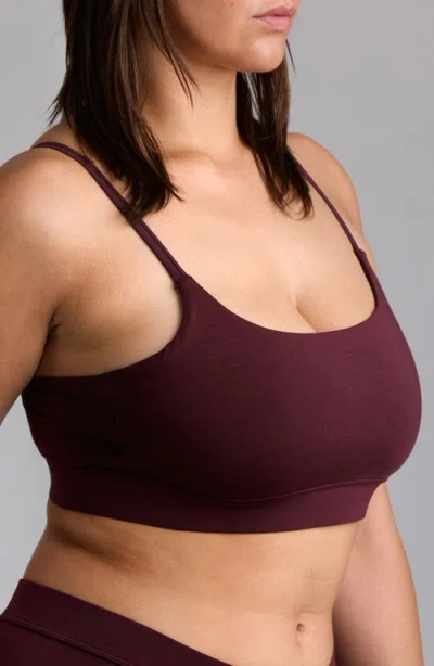 Woxer Luxe Icon Stretch Modal Adjustable Bralette In Burgundy