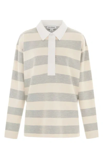 Aligne Joni Stripe Organic Cotton Blend Rugby Shirt In Multi