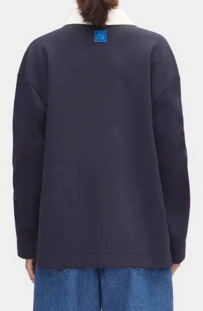 Aligne Joni Stripe Organic Cotton Blend Rugby Shirt In Blue