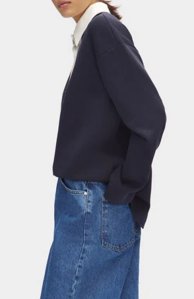 Aligne Joni Stripe Organic Cotton Blend Rugby Shirt In Blue