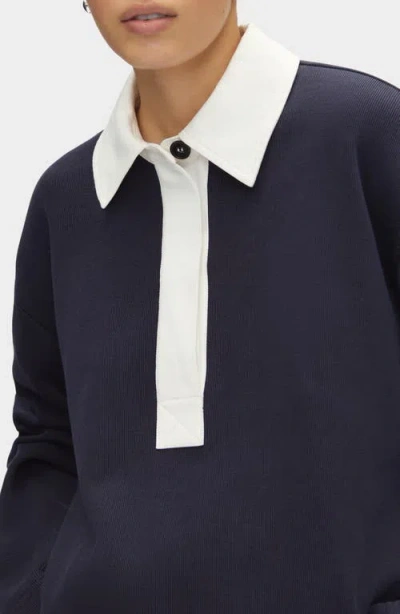 Aligne Joni Stripe Organic Cotton Blend Rugby Shirt In Blue