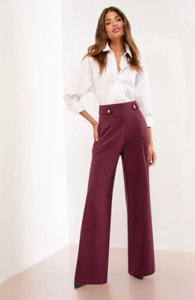 Lipsy Button Detail Wide Leg Pants In Gold