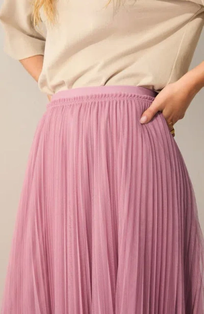 Next Pleate Mesh Skirt In Pink