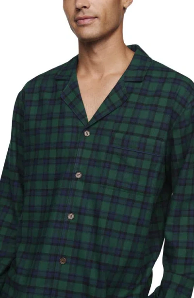 Eberjey Plaid Cotton Flannel Pajamas In Green