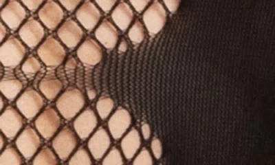 Dreamgirl Fishnet Panel Teddy In Black