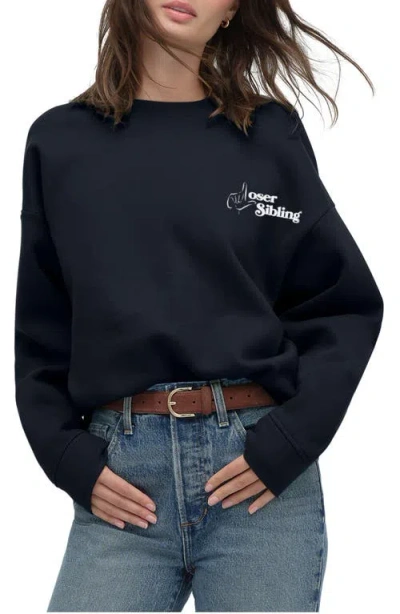 Favorite Daughter Loser Sibling Cotton Blend Sweatshirt In Blue