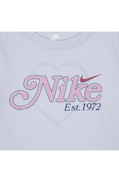 Nike Kids' Varsity Prep Heart Cotton Blend Graphic T-shirt In Blue