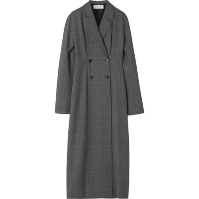 Lanvin Double-breasted Prince Of Wales Wool Dress In Gray