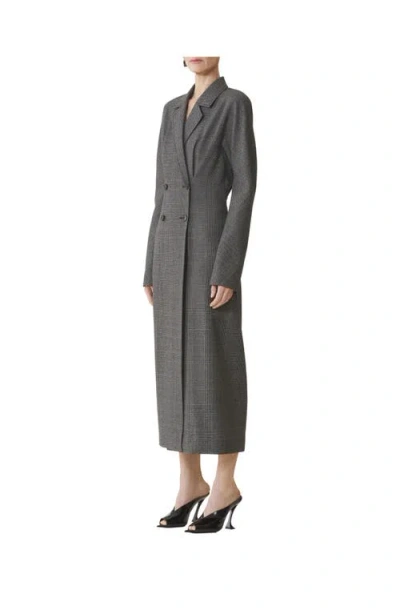 Lanvin Double-breasted Prince Of Wales Wool Dress In Gray