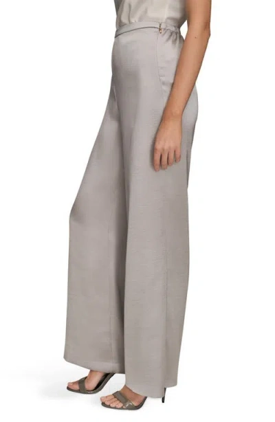 Donna Karan New York Pull-on Wide Leg Pants In Gray