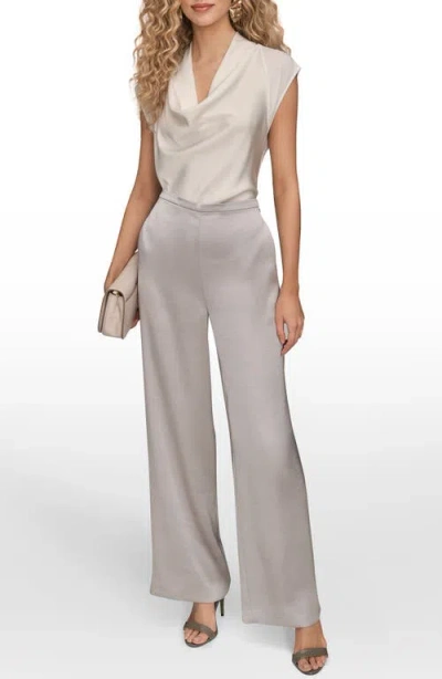 Donna Karan New York Pull-on Wide Leg Pants In Gray