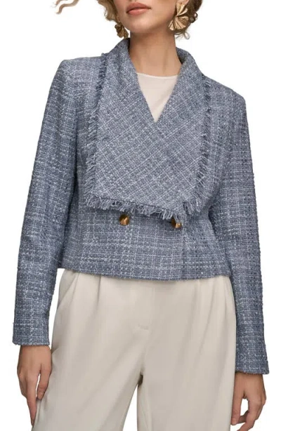 Donna Karan Women's Fringe Detail Wrap Jacket In Gray