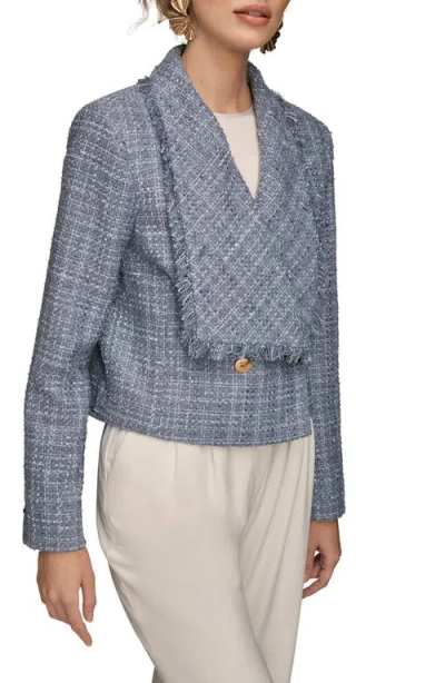 Donna Karan Women's Fringe Detail Wrap Jacket In Gray