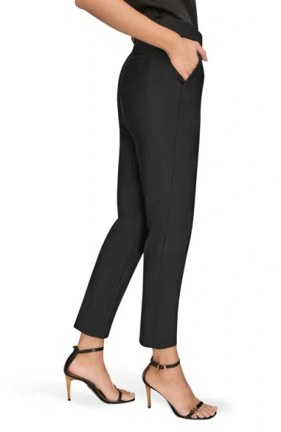 Donna Karan New York Side Button Flat Front Ankle Pants In Black