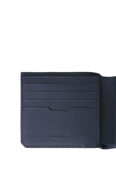 Lanvin Compagnon Leather Wallet In Gray