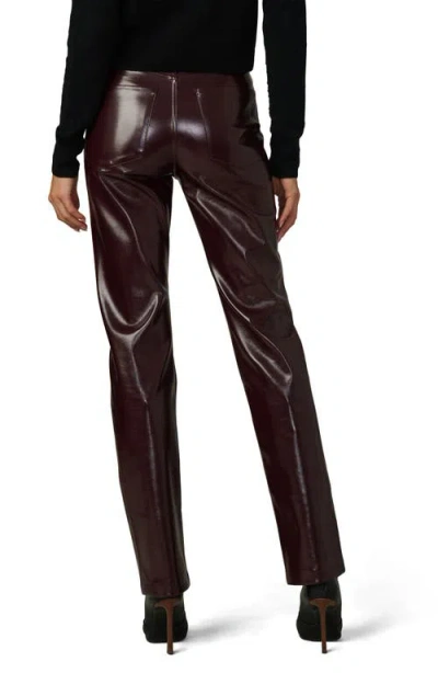 Joe's Jeans The Patent High Rise Faux Leather Jeans In Bordeaux In Burgundy