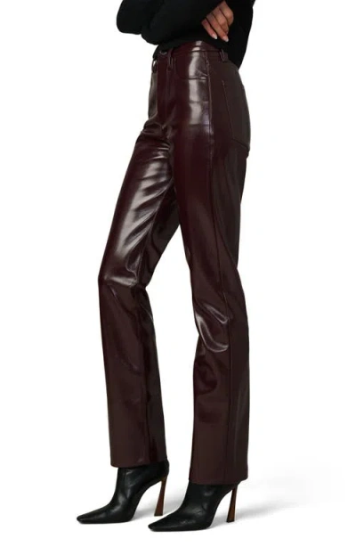 Joe's Jeans The Patent High Rise Faux Leather Jeans In Bordeaux In Burgundy