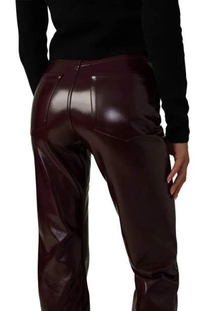 Joe's Jeans The Patent High Rise Faux Leather Jeans In Bordeaux In Burgundy