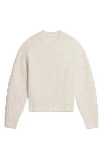 Helmut Lang Textured Merino Wool Blend Sweater In White