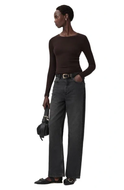 Allsaints Rina Long Sleeve Crew Neck T-shirt In Brown