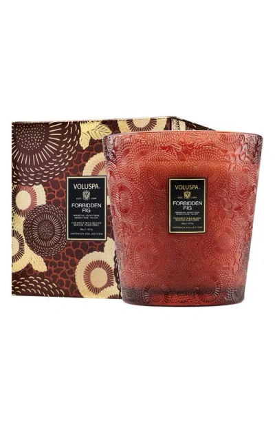 Voluspa Forbidden Fig 2-wick Scented Candle In Red