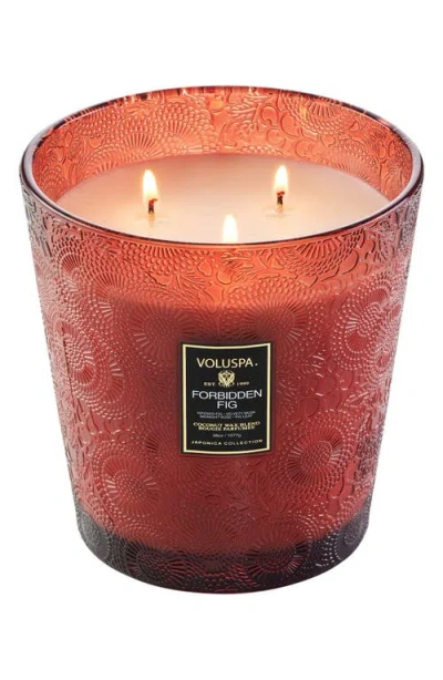 Voluspa Forbidden Fig 2-wick Scented Candle In Red