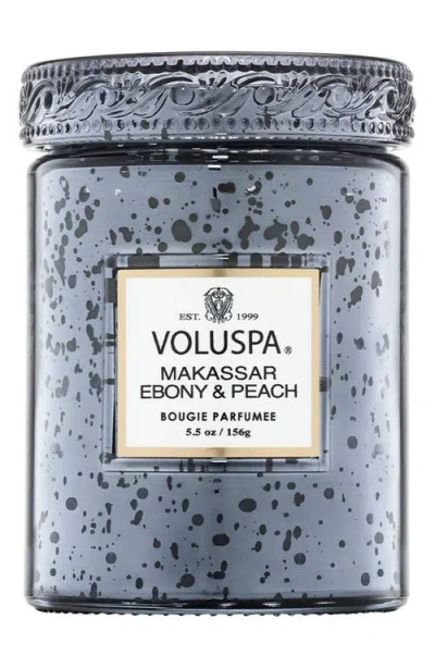 Voluspa Makassar Ebony & Peach Small Jar Candle In Gray