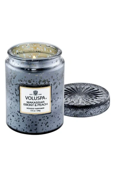 Voluspa Makassar Ebony & Peach Small Jar Candle In Gray